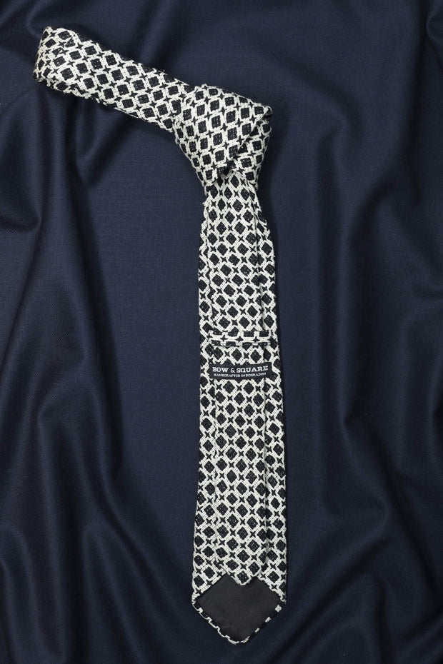 Regal Black Geometric Necktie