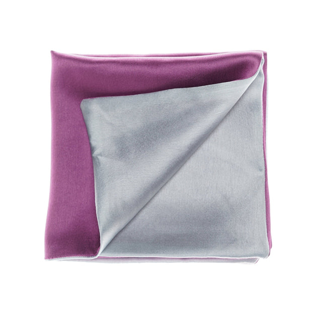 Regal Silver - Purple Pocket Square