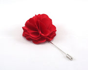 Red Solid Carnation Lapel Pin