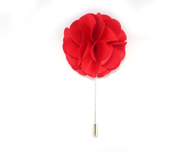 Red Solid Carnation Lapel Pin