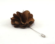 Walnut Solid Carnation Lapel Pin