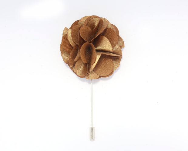 Walnut Solid Carnation Lapel Pin