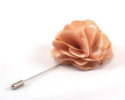Beige Solid Carnation Lapel Pin