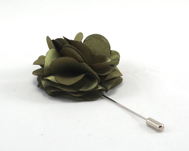 Moss Solid Carnation Lapel Pin