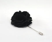 Black Solid Carnation Lapel Pin