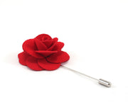 Red Solid Lisianthus Lapel Pin