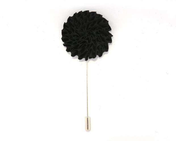 Black Solid English Daisy Lapel Pin