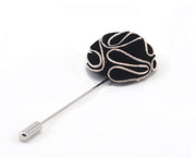 Black Solid Whitecap Lapel Pin