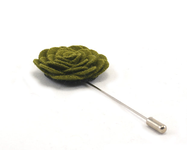Olive Green Single Hued Lapel Pin