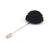 Black Curlicue Lapel Pin