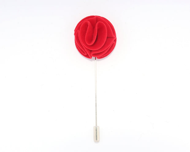 Red Curlicue Lapel Pin