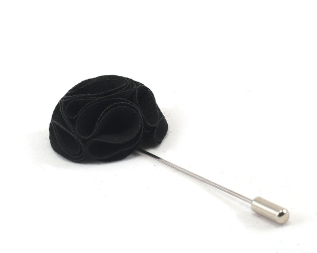 Black Curlicue Lapel Pin