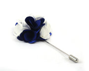 Blue & White  Carnation Lapel Pin