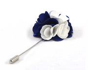 Blue & White  Carnation Lapel Pin