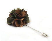 Olive & Brown  Carnation Lapel Pin