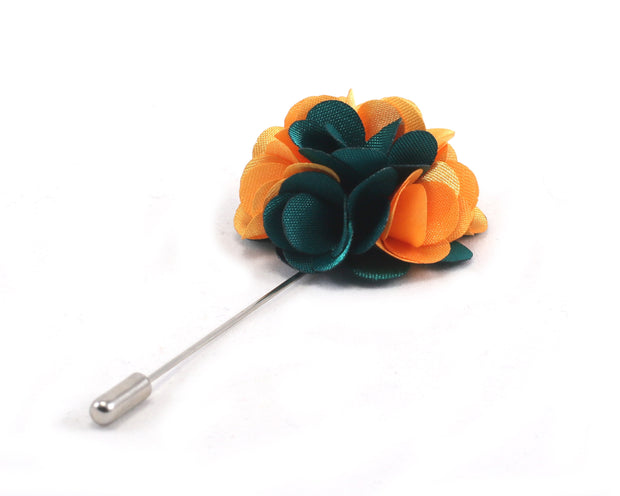 Green & Yellow  Carnation Lapel Pin