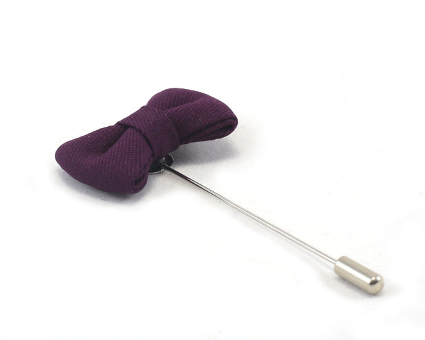 Grape Solid Bow Lapel Pin