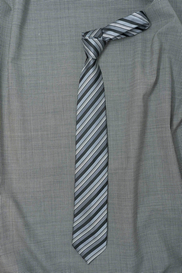 After 8 Silver Striped Necktie