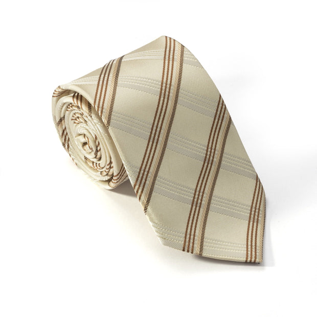 Old School Brown Striped Necktie