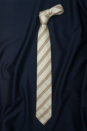 Old School Brown Striped Necktie