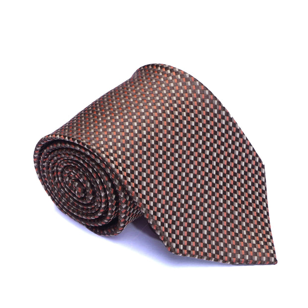 Old School Brown Geometric Necktie