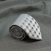 After 8 Silver Geometric Necktie