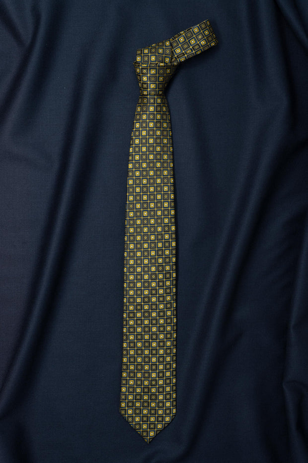 Old School Blue Geometric Necktie