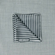 Monochrome Striped Black Pocket Square