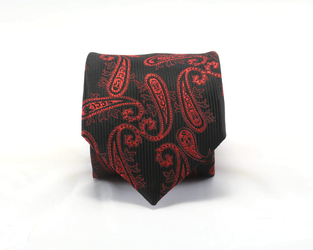 Monochrome Black Paisley Necktie